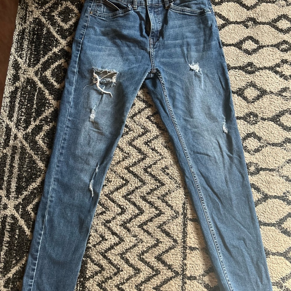 Supplies Blue Skinny Jeans with Distressed Details